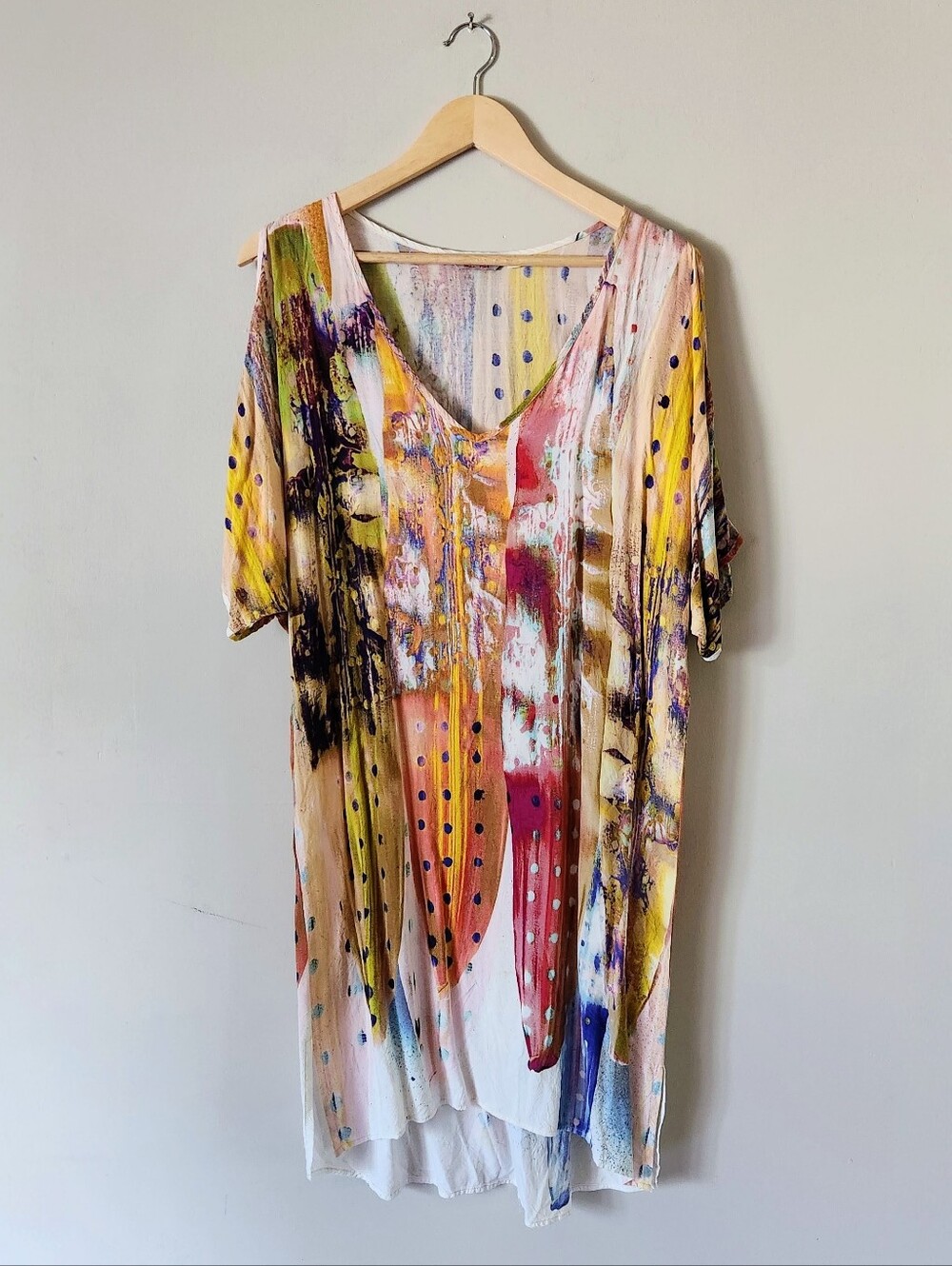 Jams World Multicolor Abstract Cold-shoulder Dress Sz M